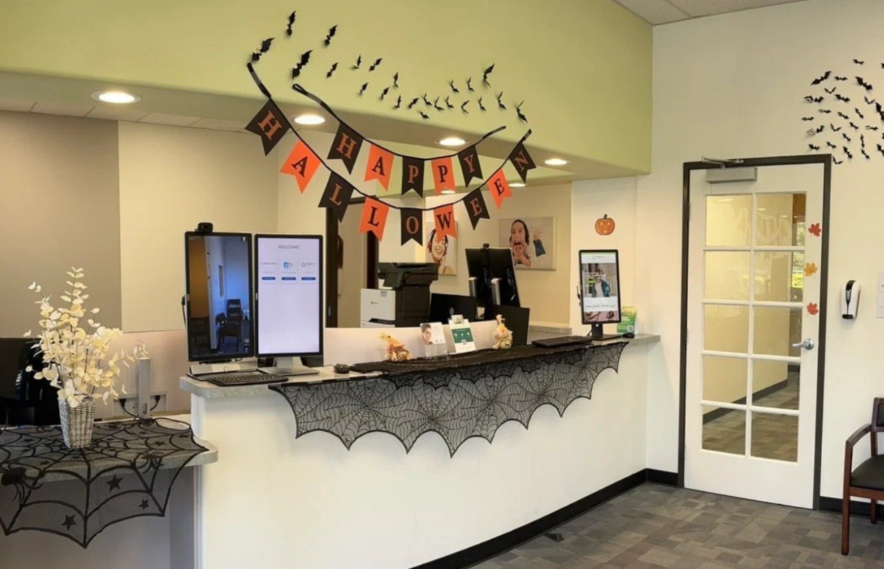 The reception desk at Smile Time Dental